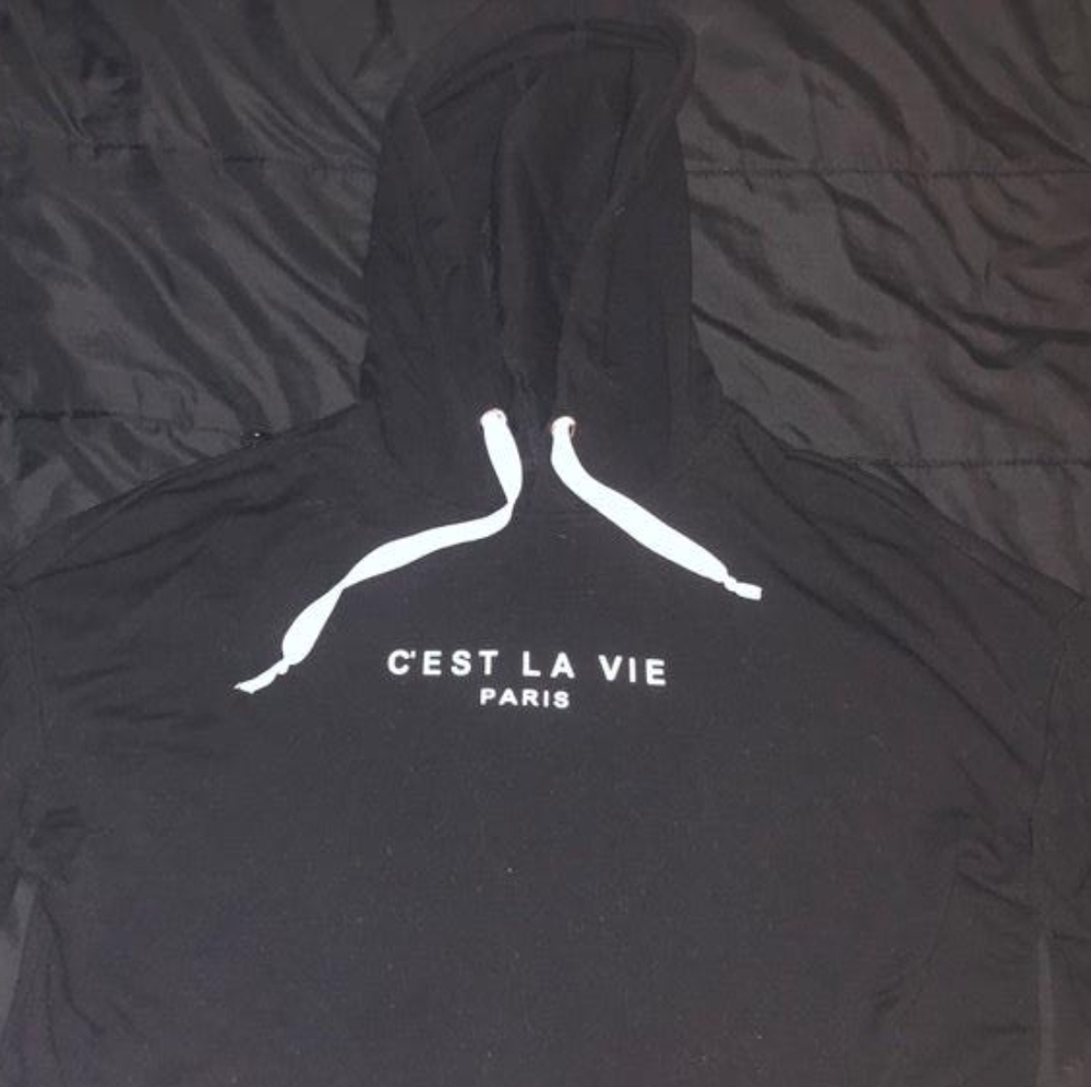 Forever 21 Black Hoodie with White Text